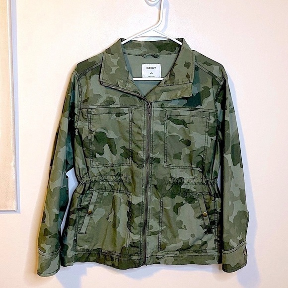 Old Navy Camo Print Zip Front Utility Jacket Size Small Petite NWOT - Picture 13 of 14